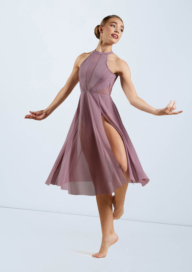 Weissman High Neck Halter Dress Amethyst [Purple]