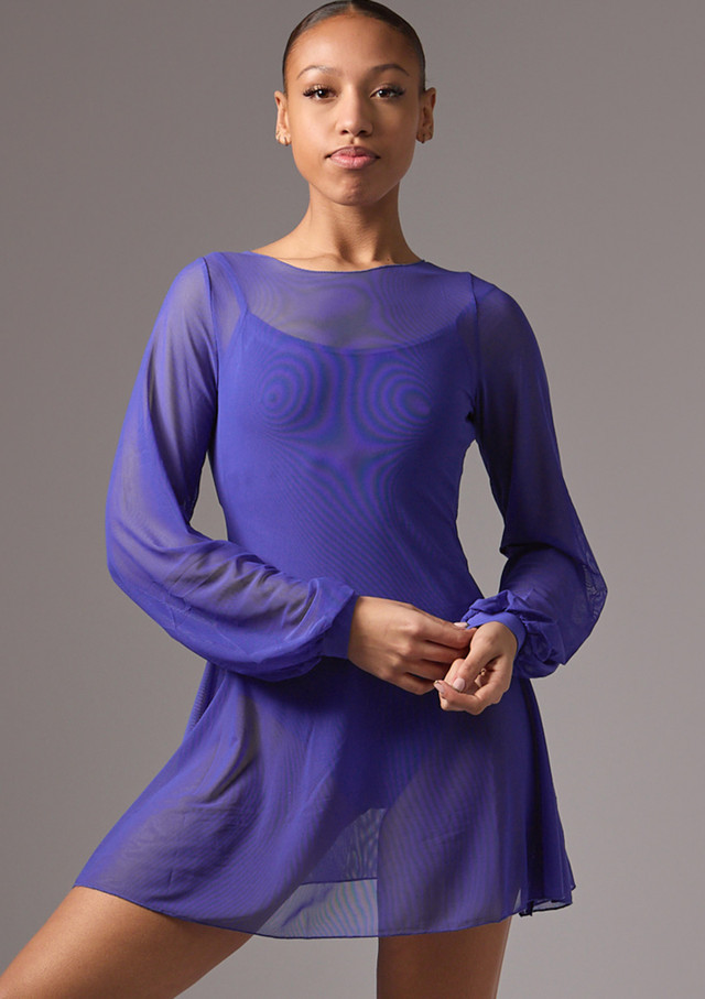 Move Dance Mabel Mesh Dress Deep Blue Front [Blue]