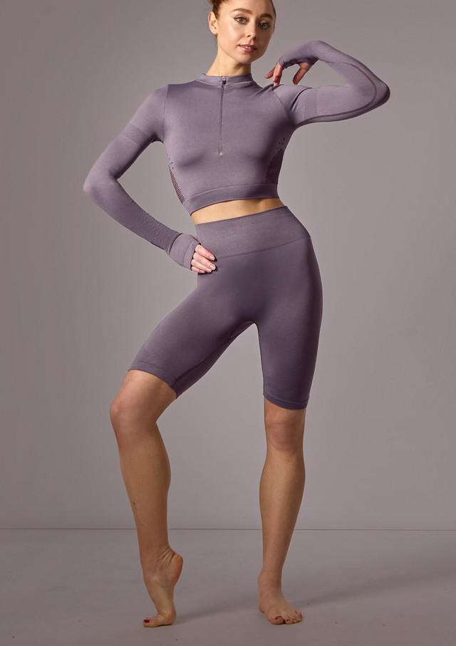 Move Dance Pippa Seamless Shorts Slate Front [Grey]