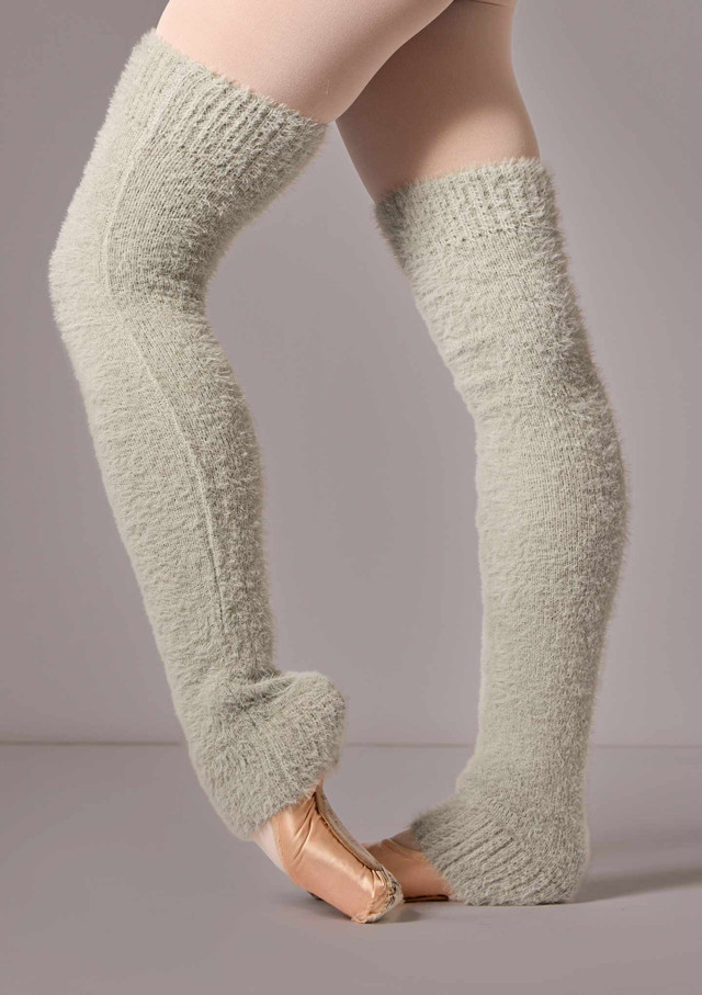 Move Dance Aletta Fluffy Leg Warmers Spring Green Front [Green]